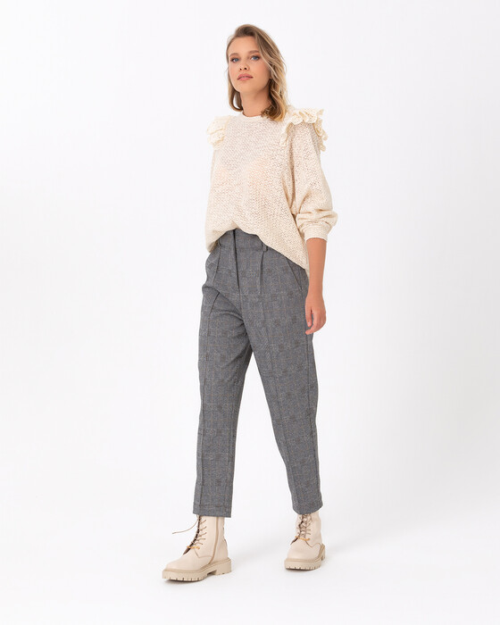 Kare Desenli Pantolon