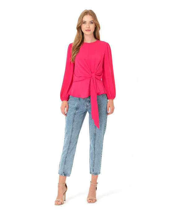 BLOUSE WITH TIE FRONT