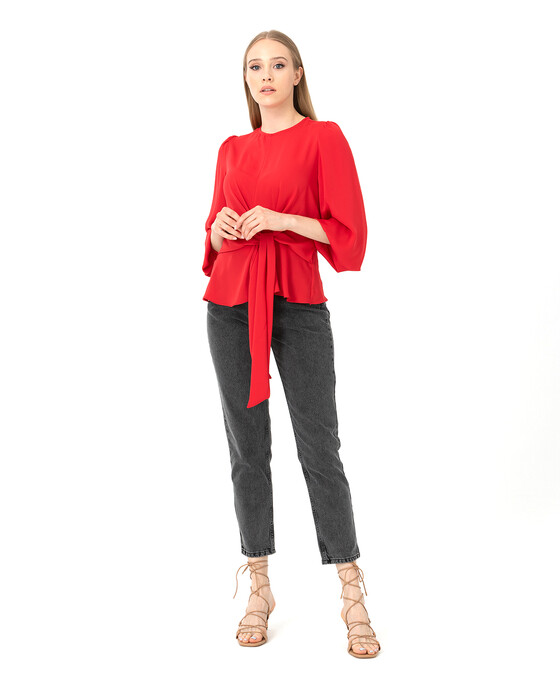 Önü Bağlamalı Bluz