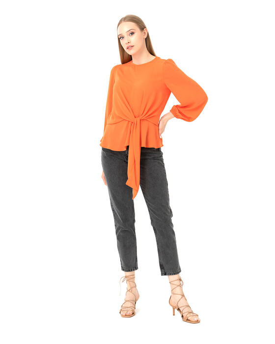 Önü Bağlamalı Bluz