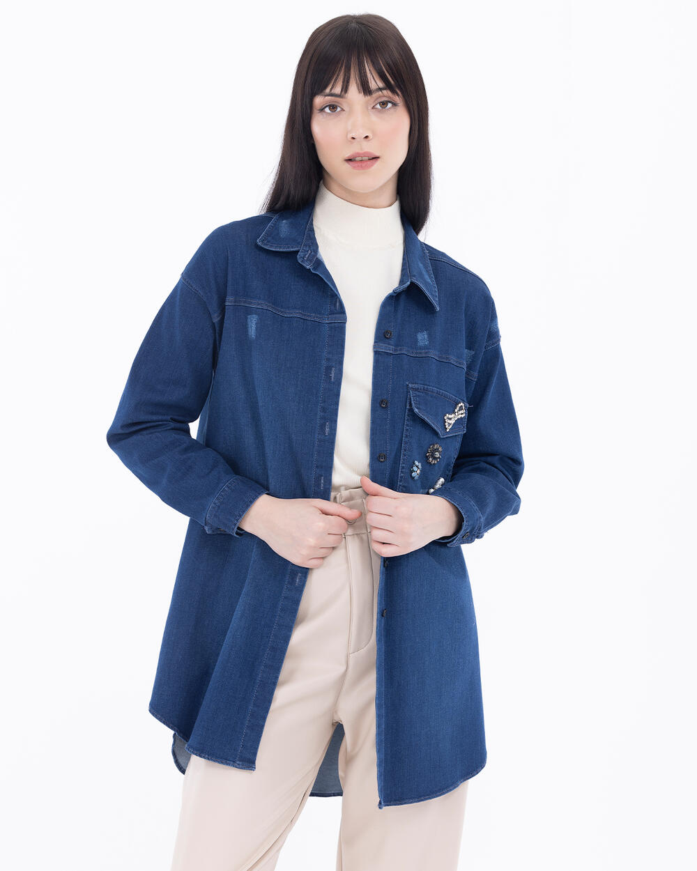 Kolları Renkli Triko Hırka