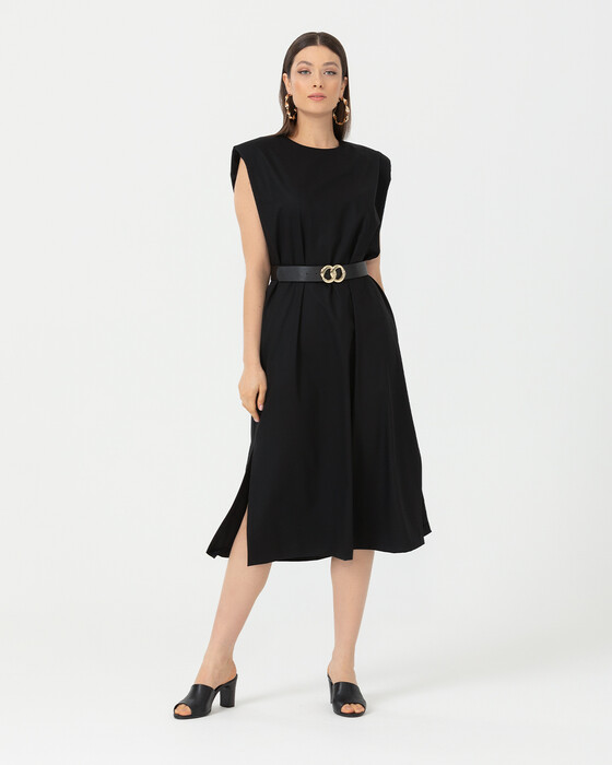 BELTED SLEEVE DRESS