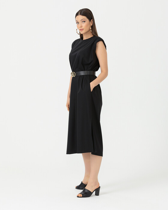 BELTED SLEEVE DRESS