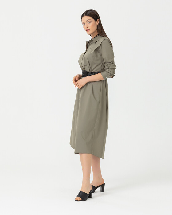 Kemerli Gömlek Elbise