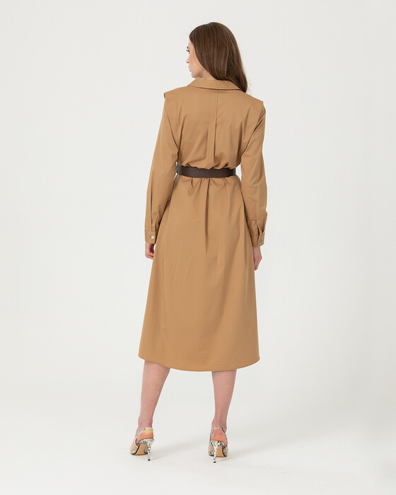 Kemerli Gömlek Elbise