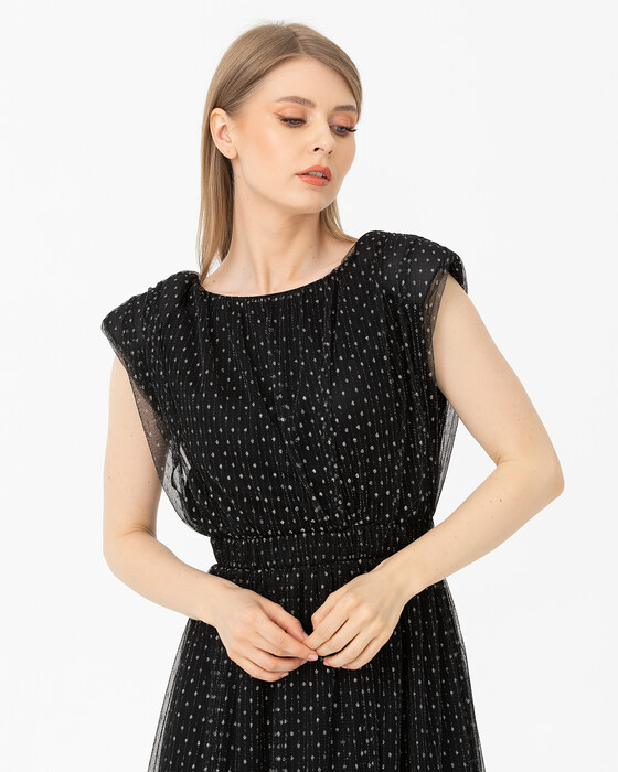 ELASTIC WAIST CHIFFON DRESS