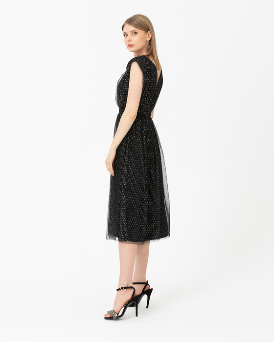 ELASTIC WAIST CHIFFON DRESS