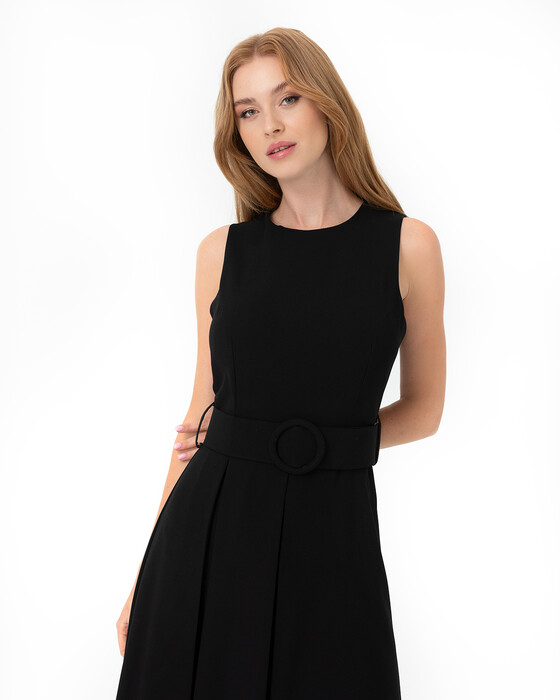 Etek Ucu Dantelli Kemerli Elbise