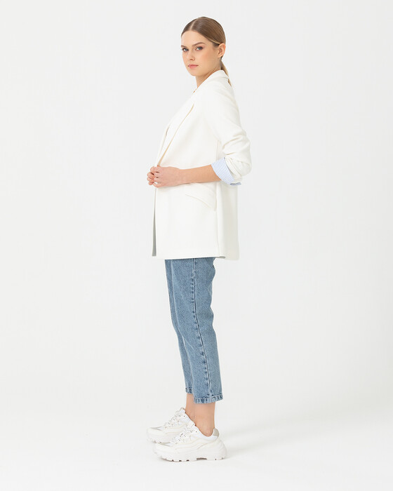 Çizgi Desen Detaylı Blazer Ceket