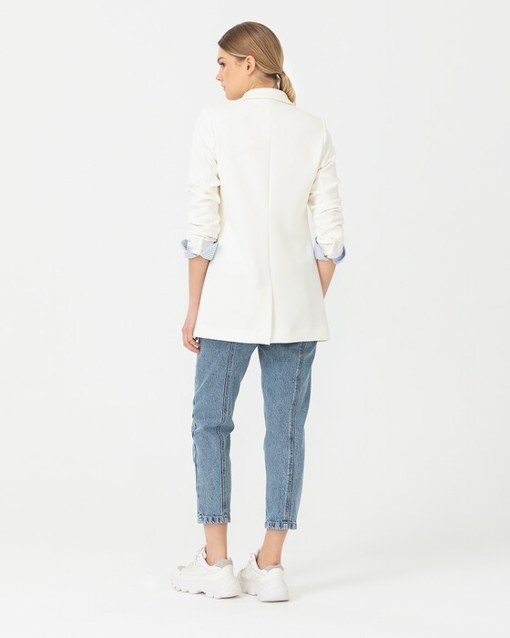 Çizgi Desen Detaylı Blazer Ceket