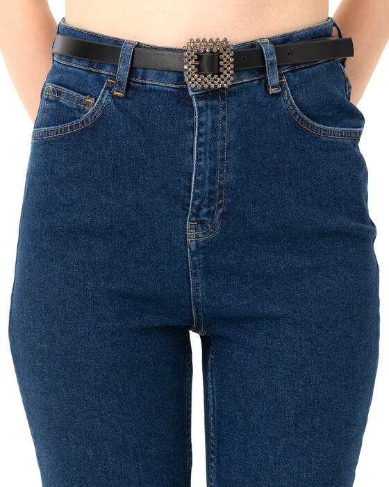 CRYSTAL GEM METAL BUCKLE BELT