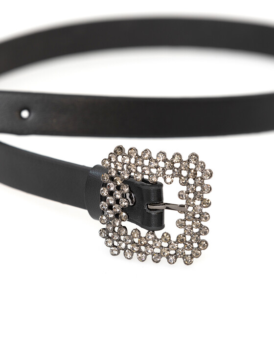 CRYSTAL GEM METAL BUCKLE BELT