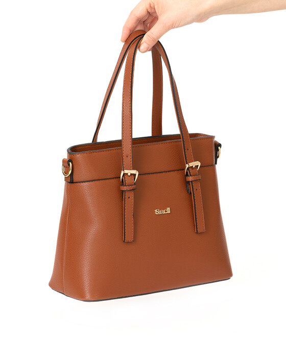 DOUBLE HANDLE SHOULDER BAG