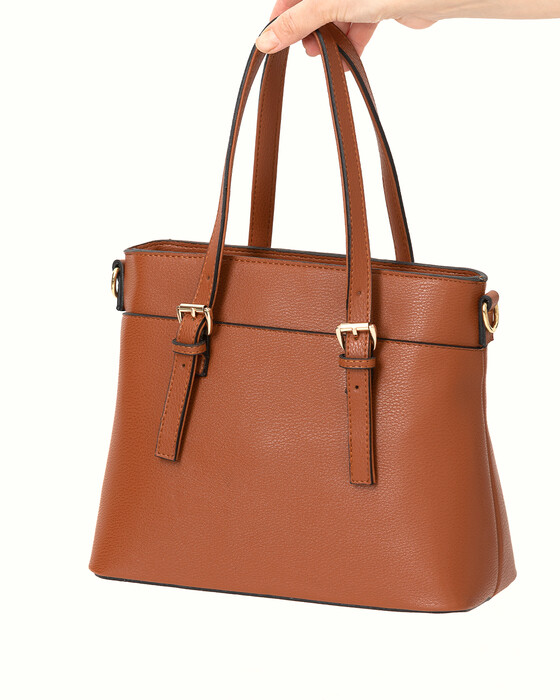 DOUBLE HANDLE SHOULDER BAG