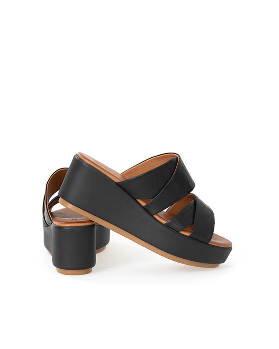 Yüksek Tabanlı Deri Terlik