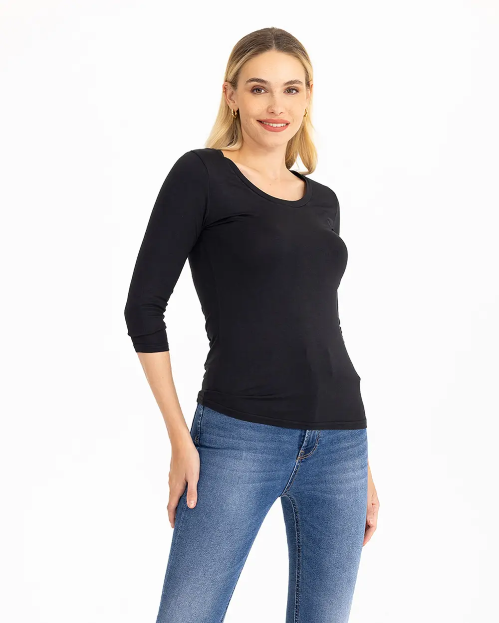 Round Neck Long Sleeve Basic T-Shirt