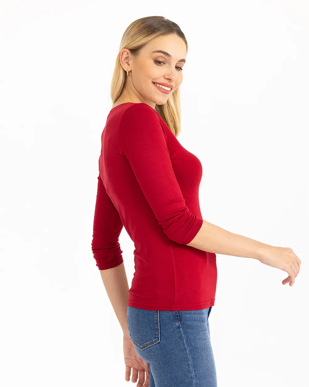 Round Neck Long Sleeve Basic T-Shirt