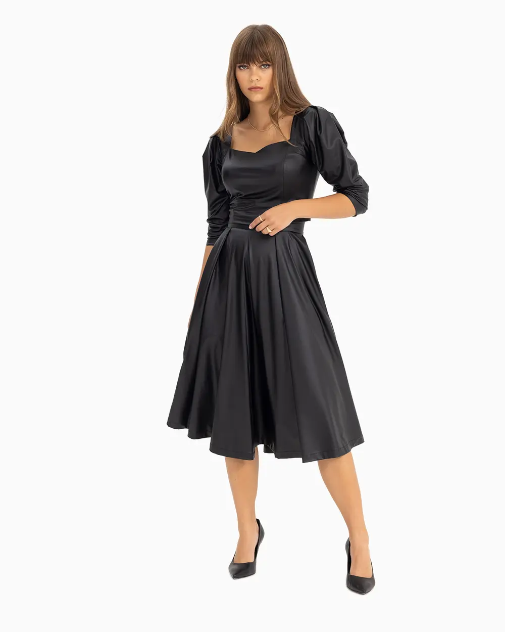 Suni Deri Prenses Kol Bluz