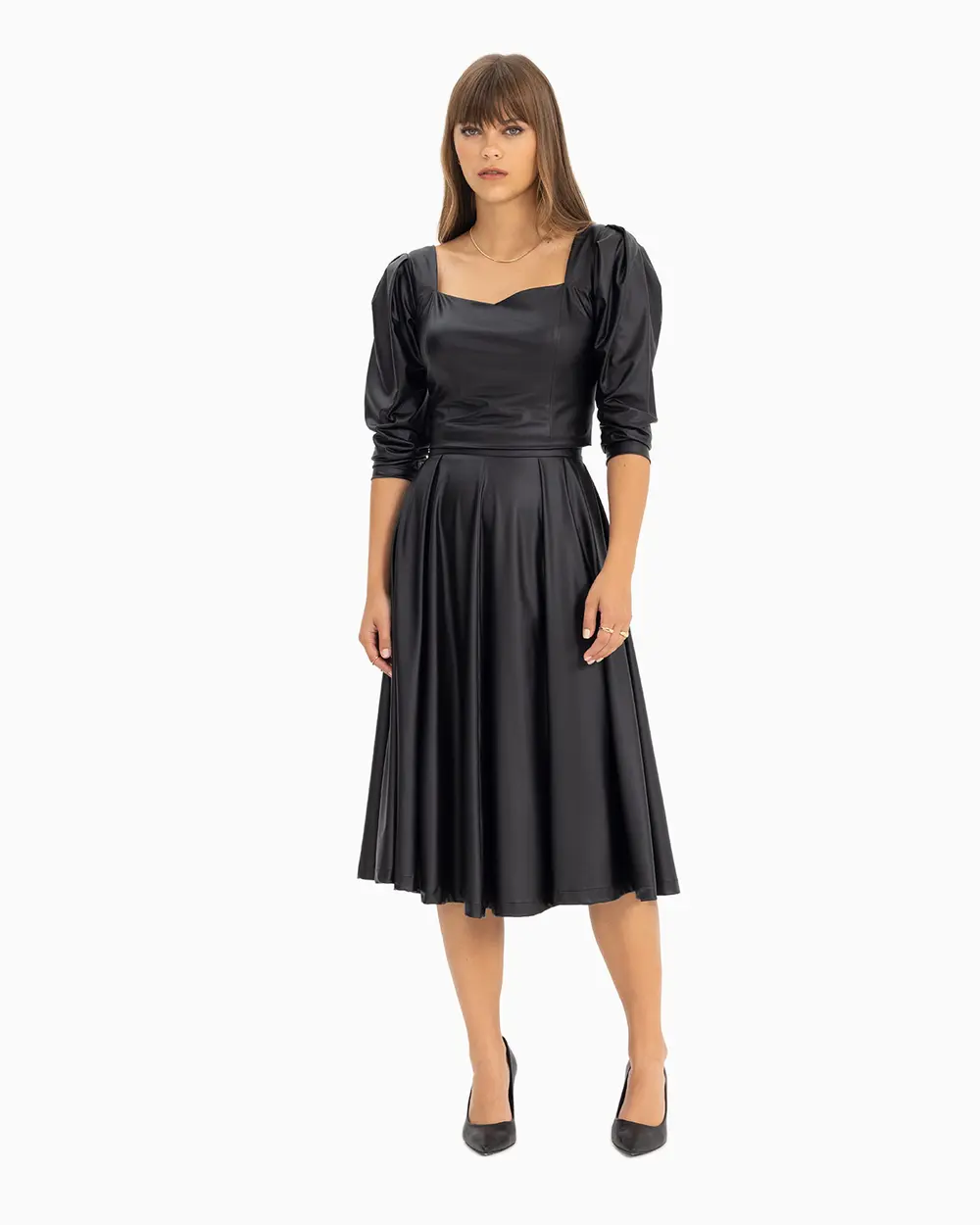 Suni Deri Prenses Kol Bluz