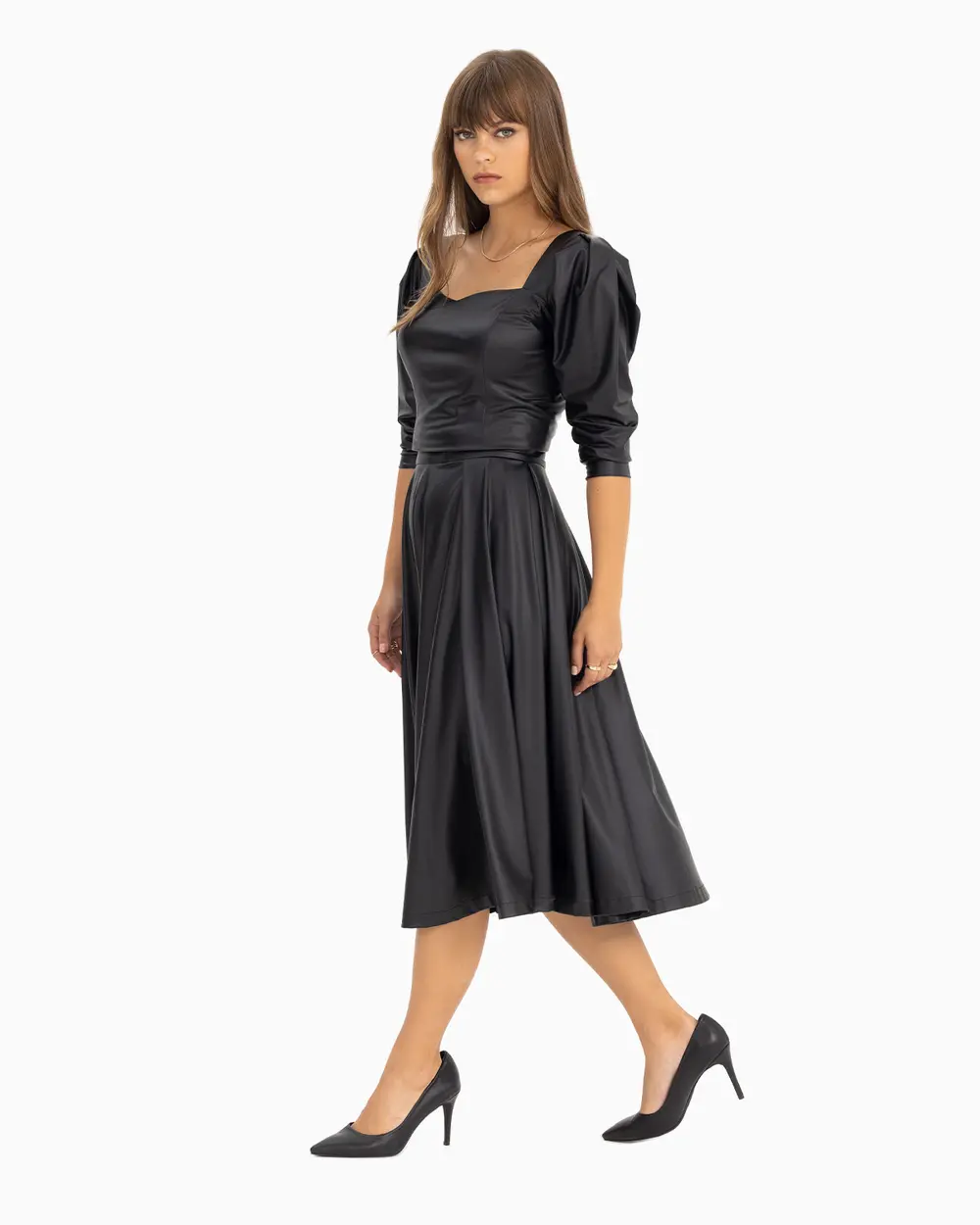 Suni Deri Prenses Kol Bluz