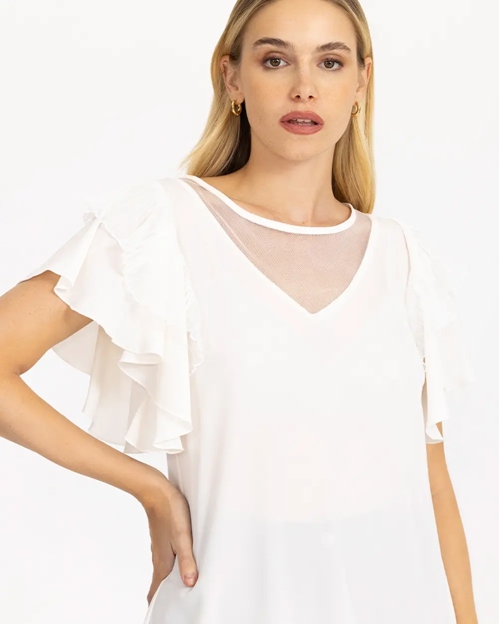 Kolları Volanlı Bluz