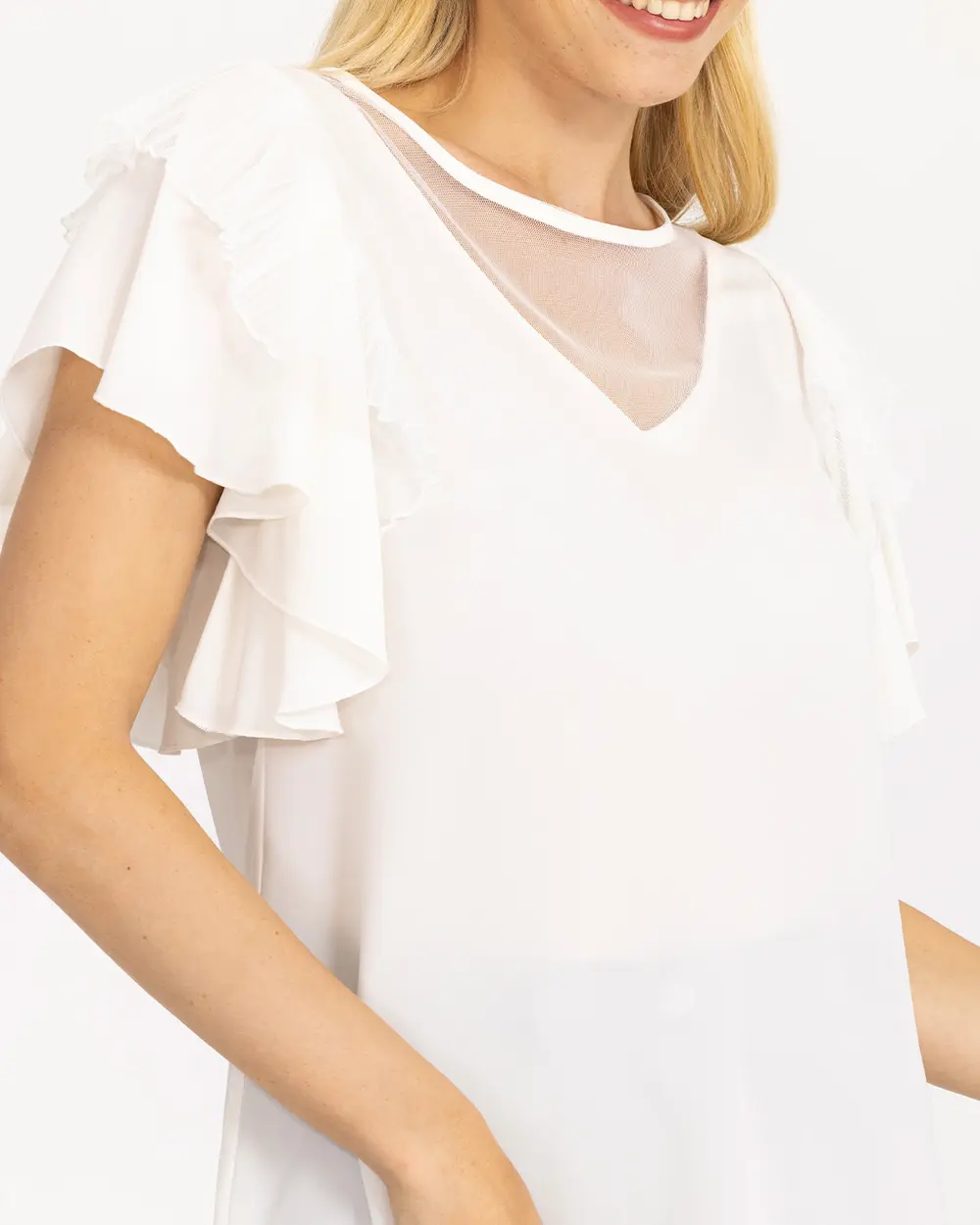 Kolları Volanlı Bluz