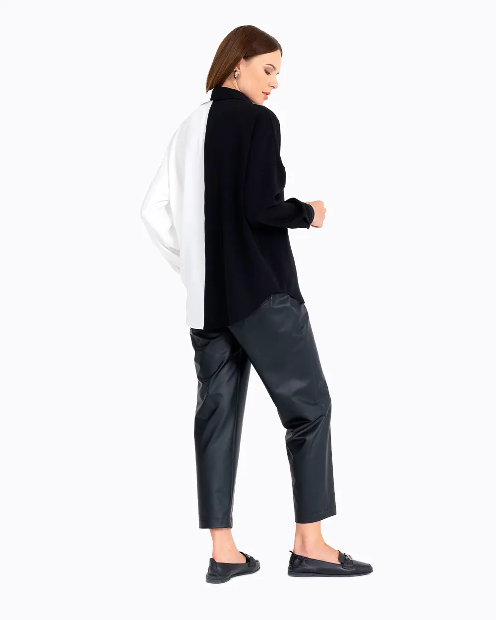 Renk Bloklu Fermuarlı Gömlek