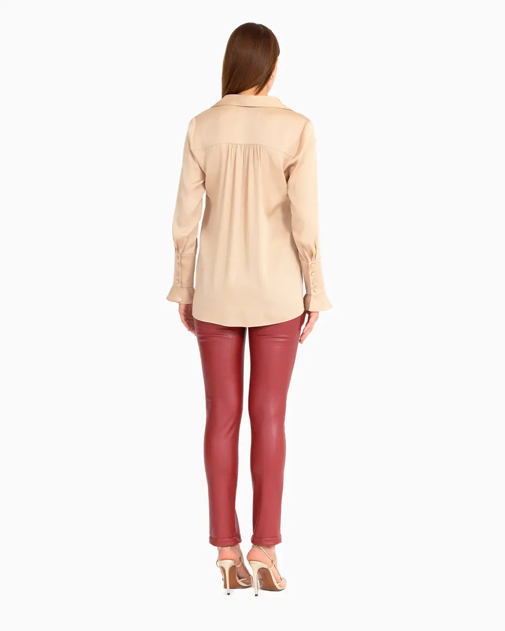 Satin Look V-Neck Shirt