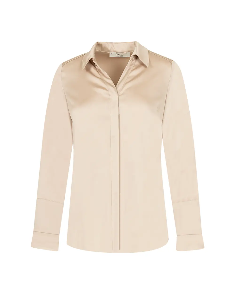 Satin Look V-Neck Shirt