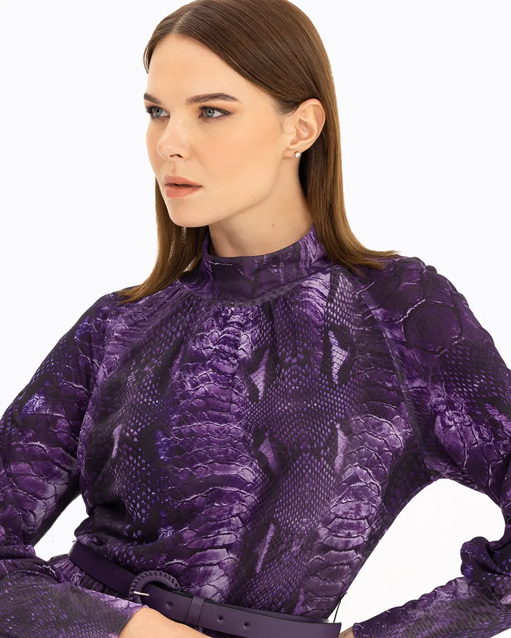 Eteği Pliseli Kemerli Elbise