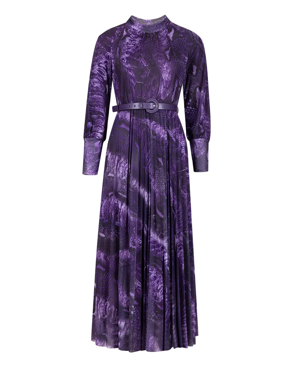 Eteği Pliseli Kemerli Elbise