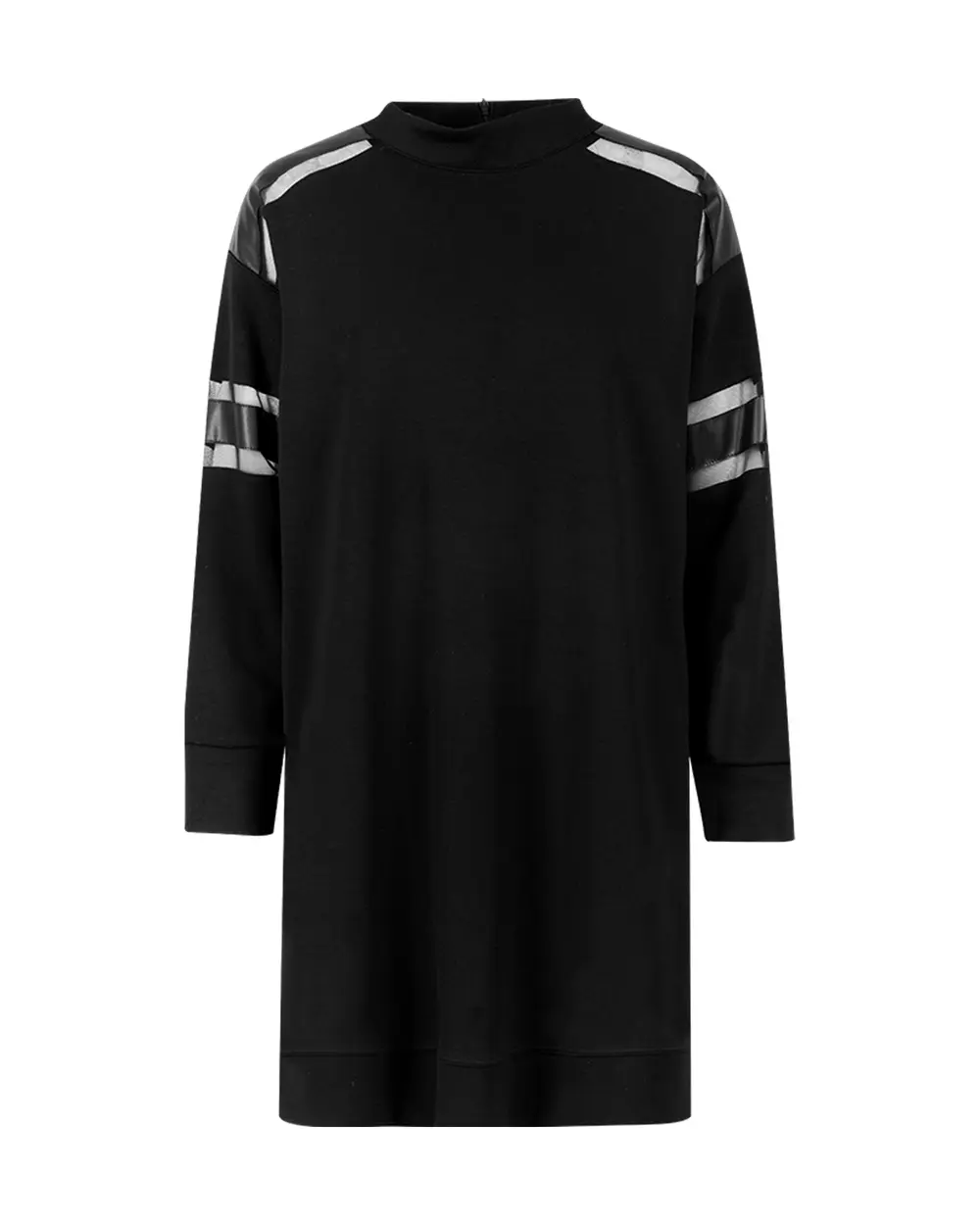 Transparan Detaylı Örme Kumaş Elbise