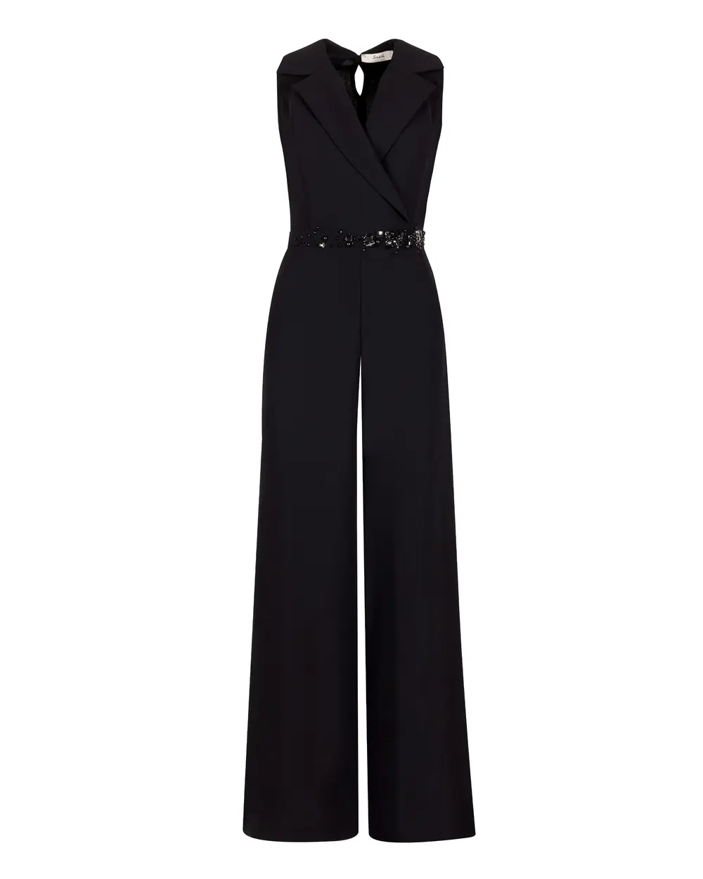 Kruvaze Yakalı Kolsuz Tulum