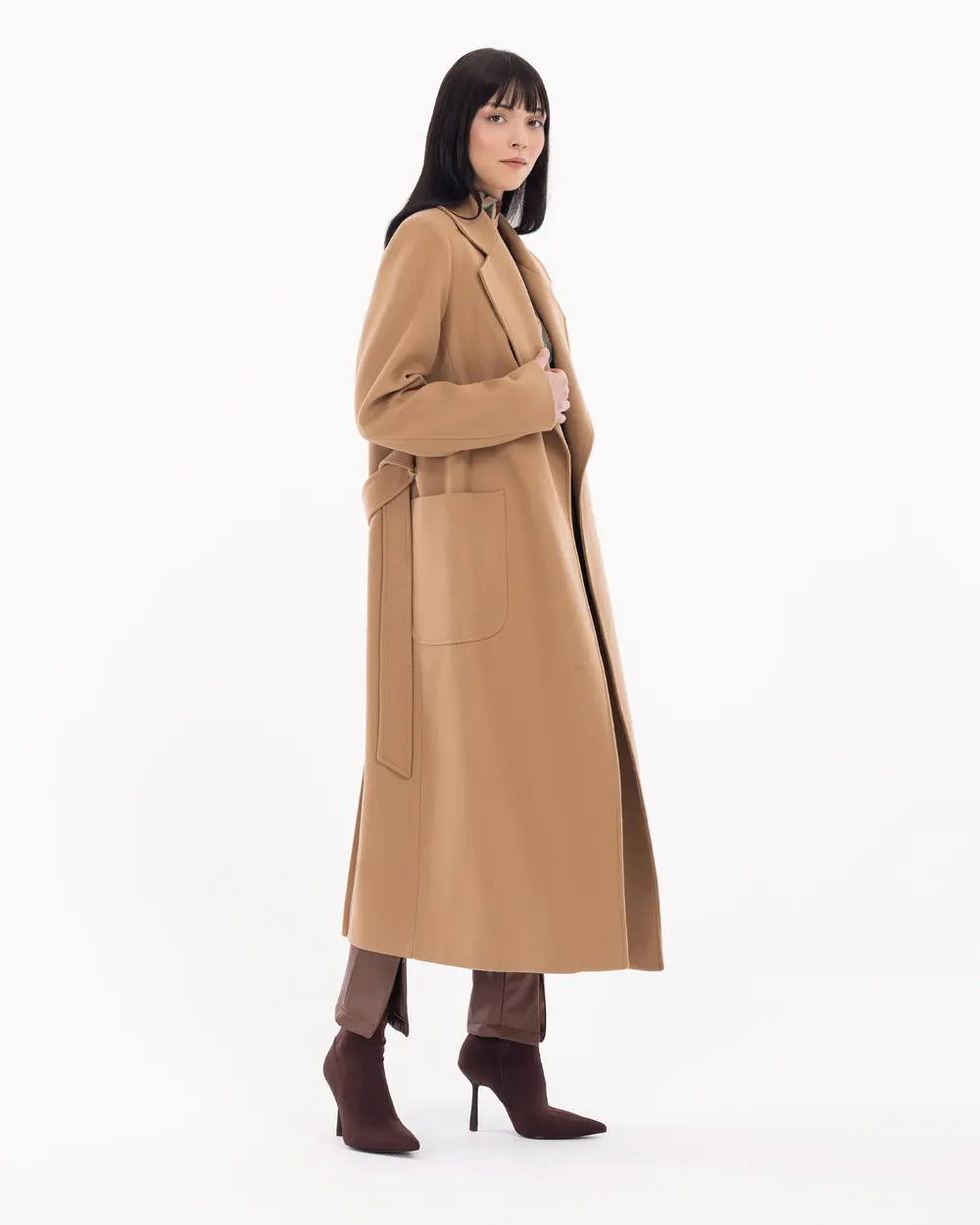 Wide Cut Belted Coat