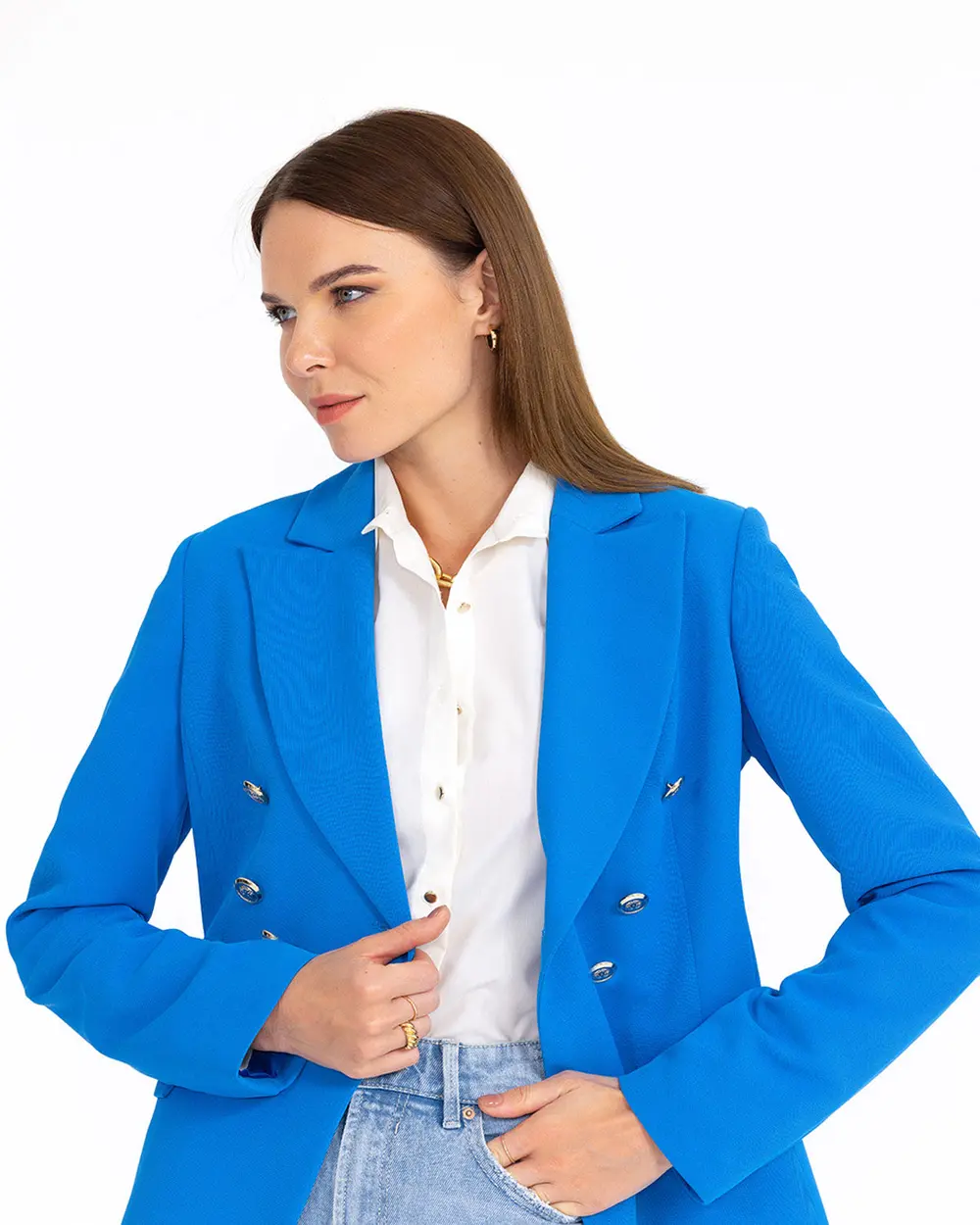 Düğme Detaylı Blazer Ceket