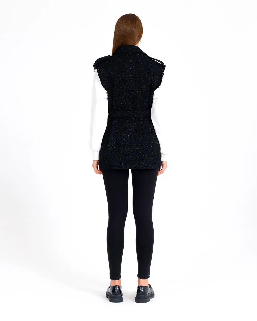 Fermuar Detaylı Tüvit Yelek