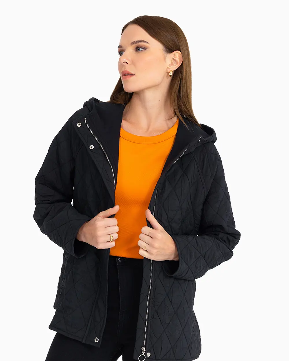 Hooded Collar Quilted Jacket