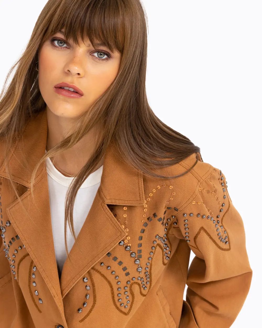 Nakış Detaylı Kanvas Ceket