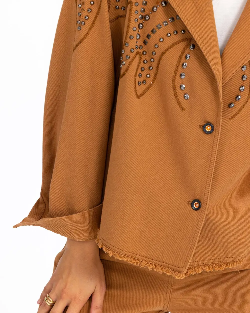 Nakış Detaylı Kanvas Ceket