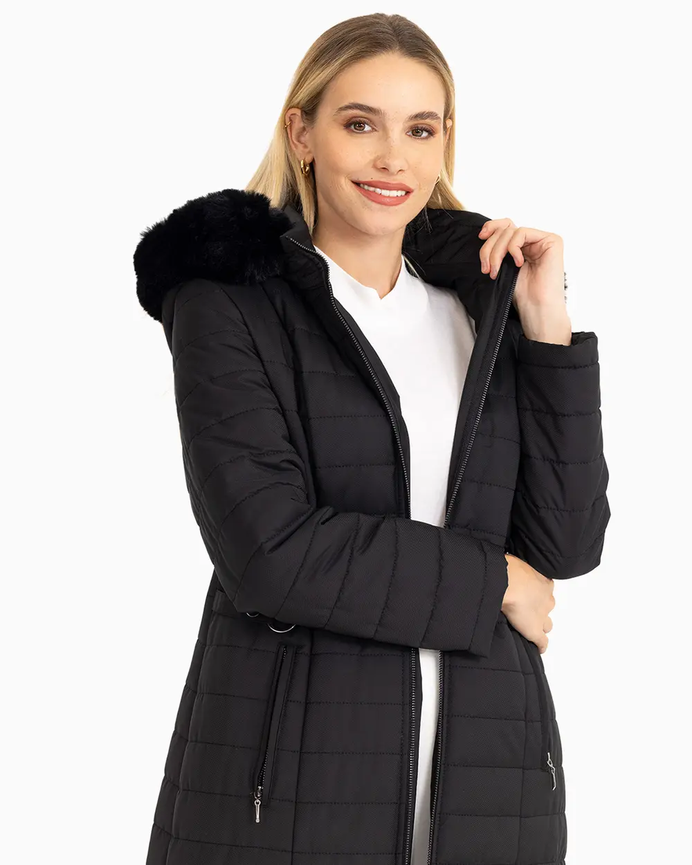 Dikiş Detaylı Midi Boy Şişme Kaban