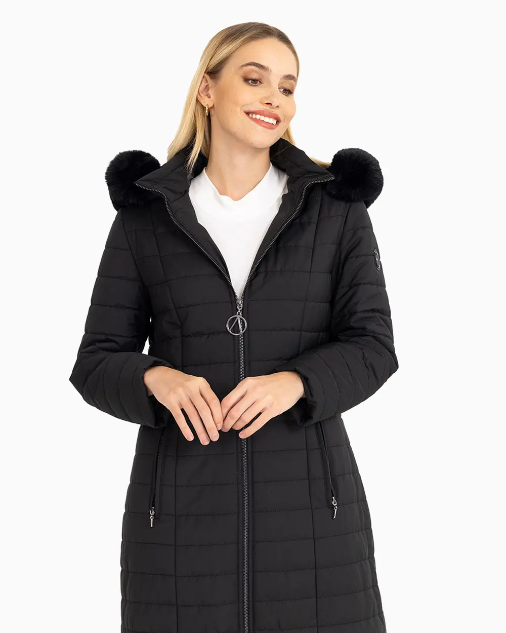 Dikiş Detaylı Midi Boy Şişme Kaban