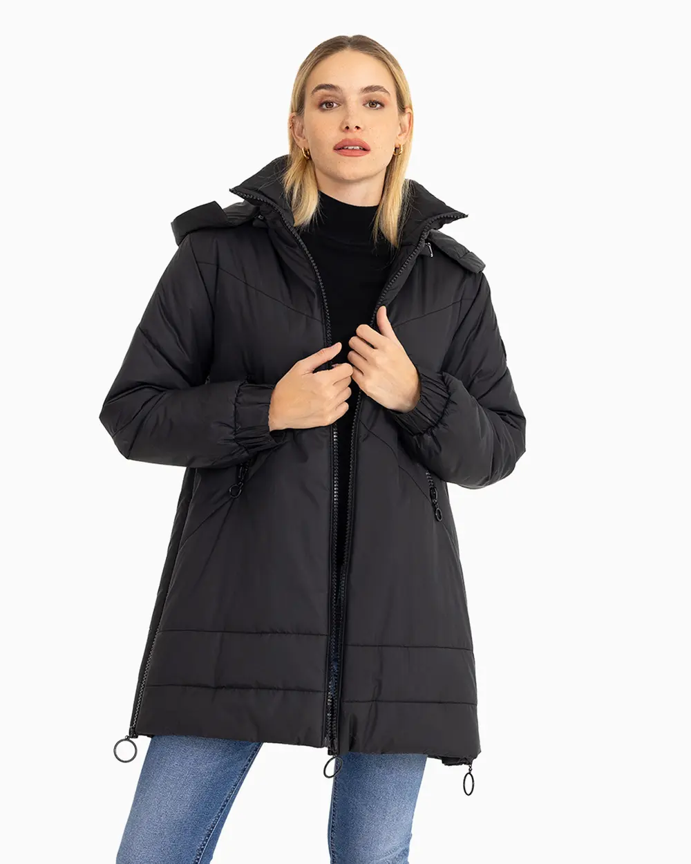 Fermuar Detaylı Şişme Kaban