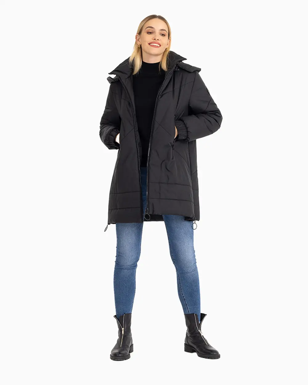 Fermuar Detaylı Şişme Kaban