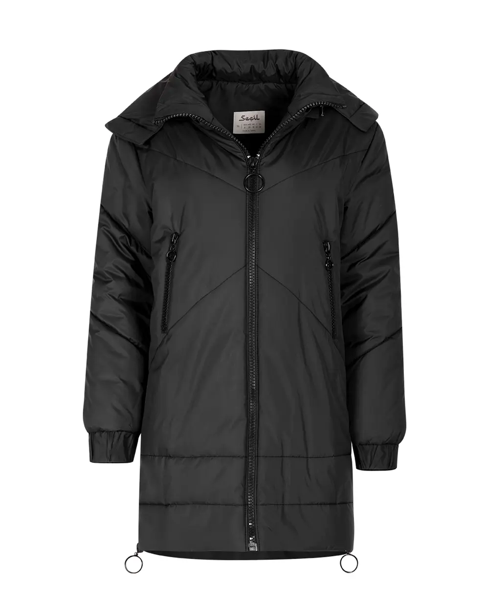 Fermuar Detaylı Şişme Kaban