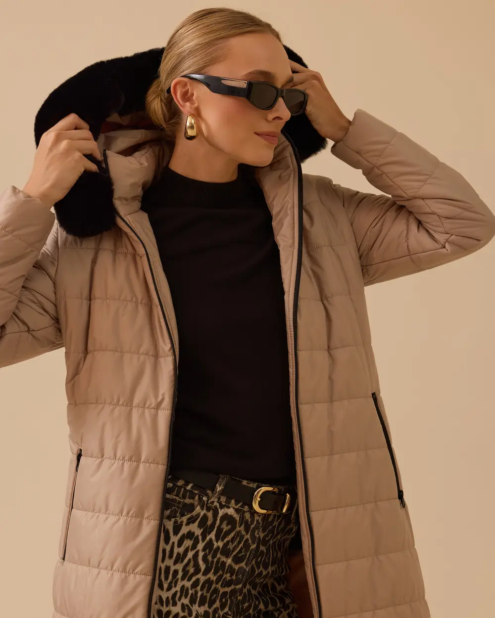 Midi Size Down Jacket