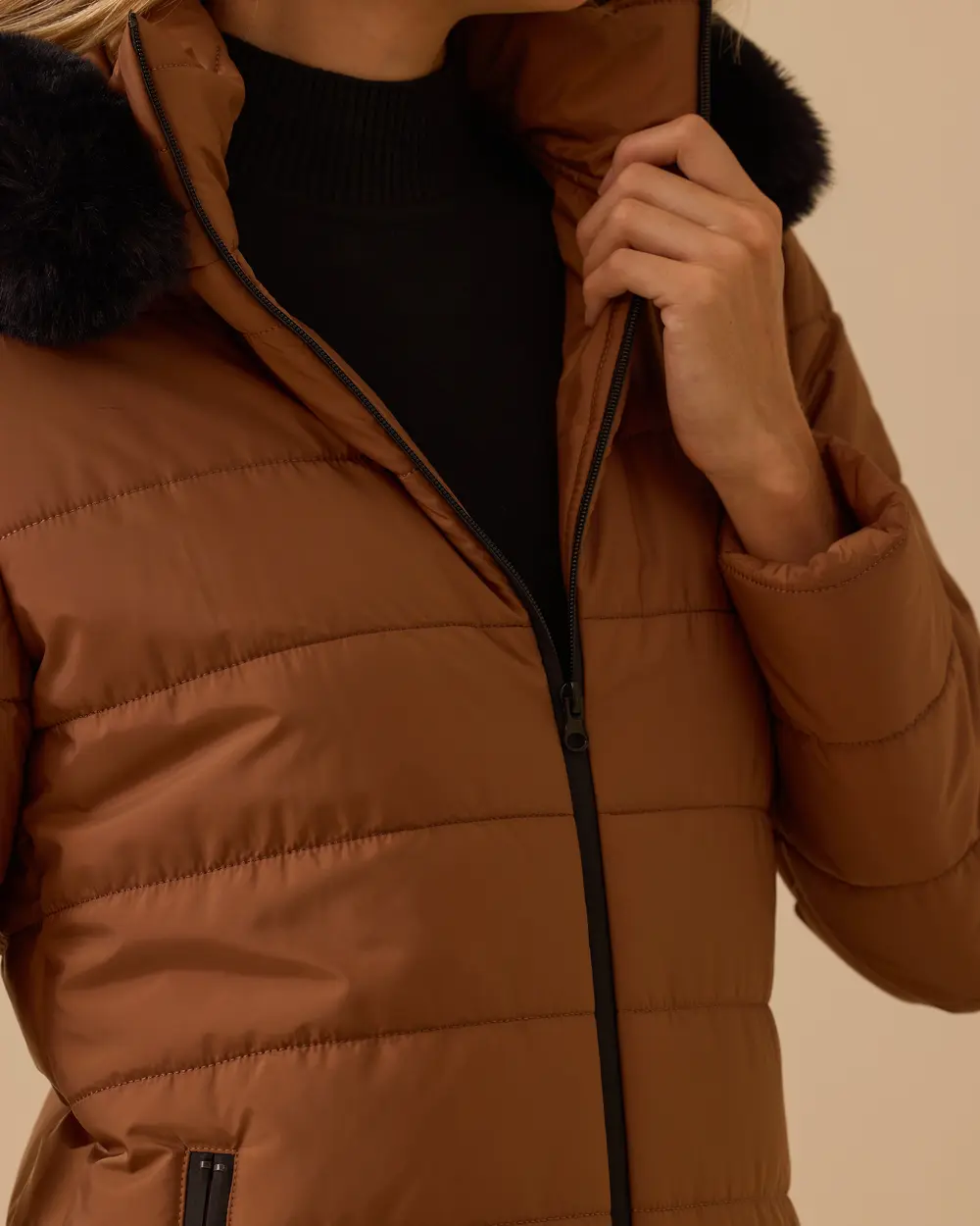 Midi Size Down Jacket