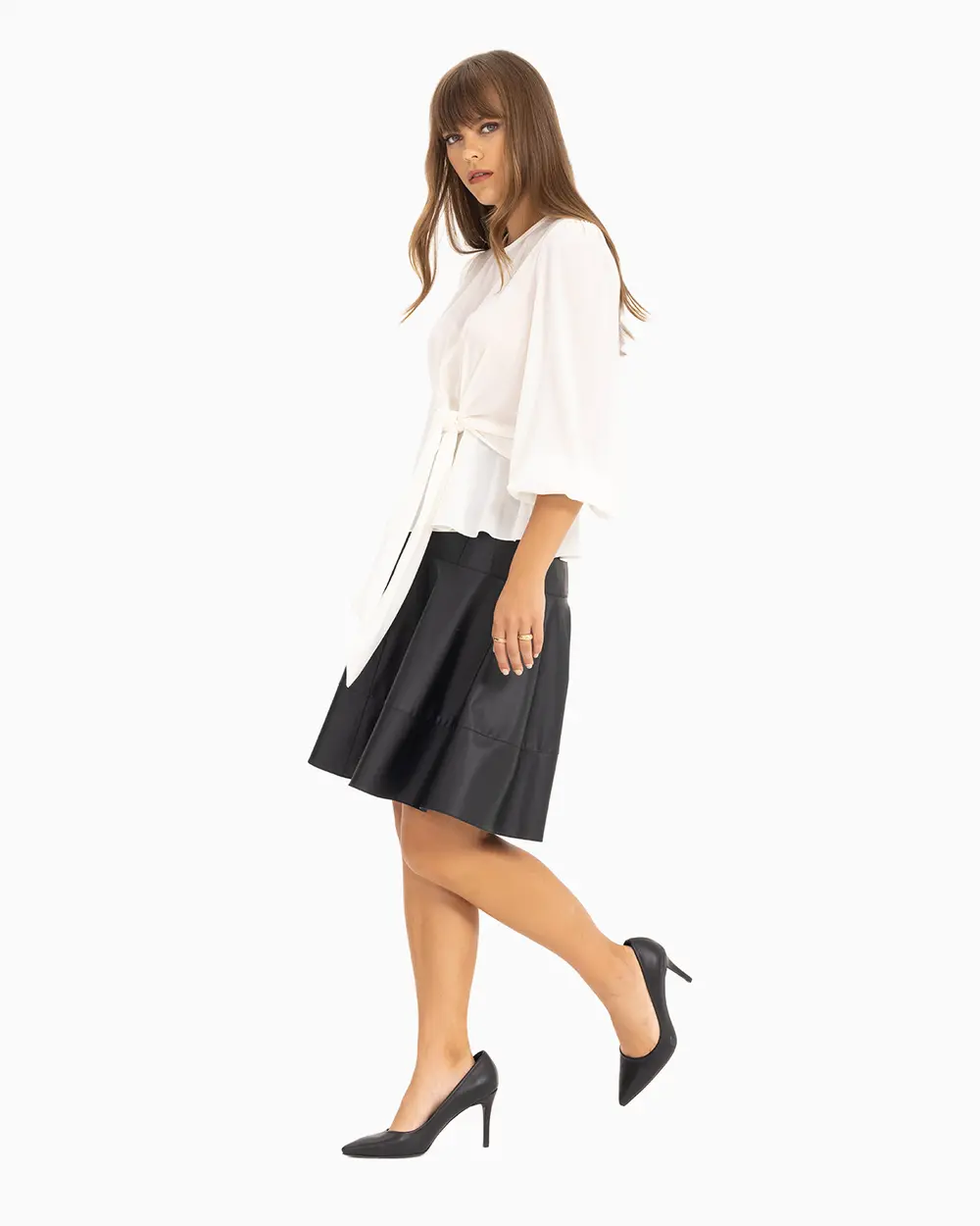 Faux Leather Peplum Skirt