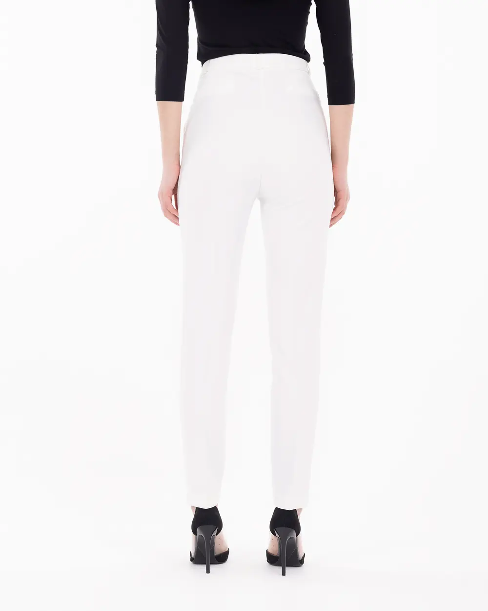 High waisted cigarette trousers hot sale white