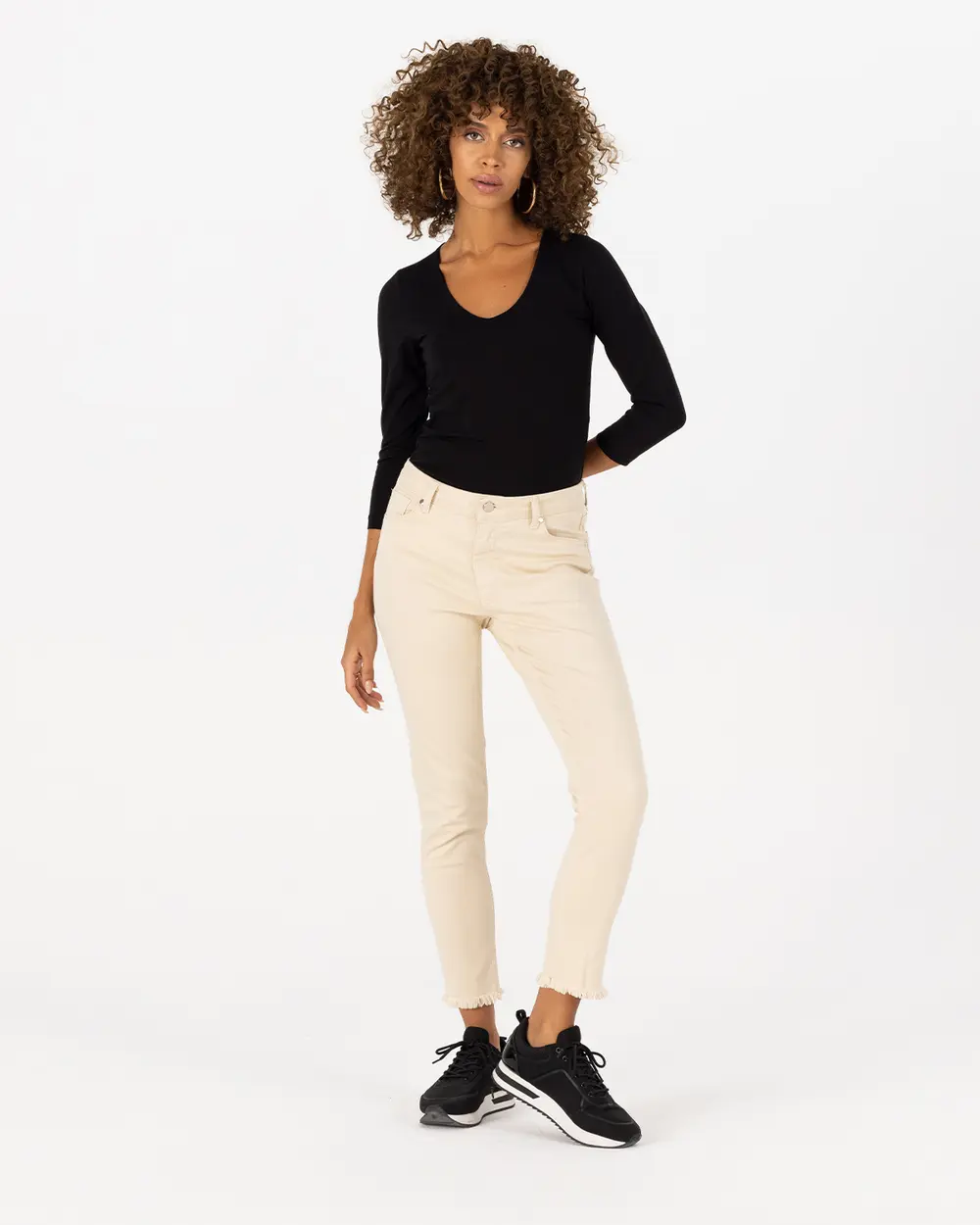 Paçası Yırtık Kanvas Pantolon