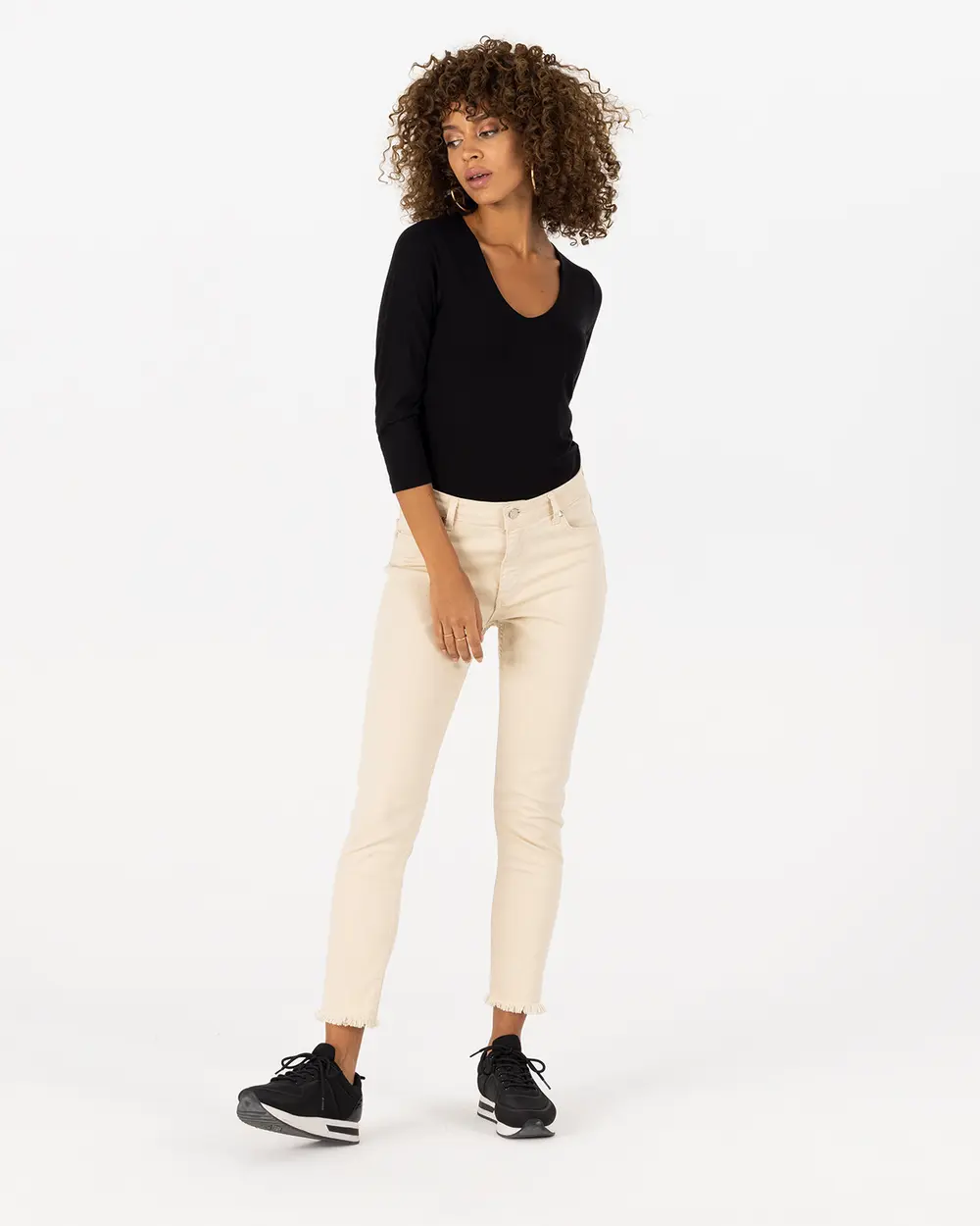 Paçası Yırtık Kanvas Pantolon